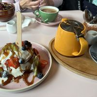 Berries and cream pancakes & The Walker porridgee  at Hula in Edinburgh