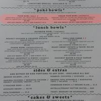 Lunch menu at Hula in Edinburgh