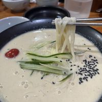 Soy milk noodle  at Milbat 밀밭 in Seoul