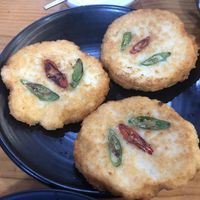 Chilli potato cakes at Milbat 밀밭 in Seoul