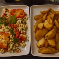 Tofu omlet at Level Up in Bucharest