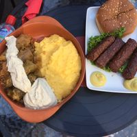 Sarmale and veg mici at Level Up in Bucharest