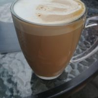 Cappuccino with oat milk at Level Up in Bucharest