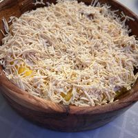 Brânză cu mămăligă tradițional  #Veganuary at Level Up in Bucharest