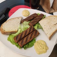 Traditional sausages at Level Up in Bucharest
