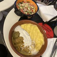 Traditional romanian dish “Sarmale with polenta”  at Level Up in Bucharest