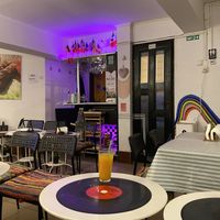 Seating in the basement  at Level Up in Bucharest