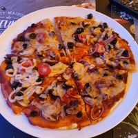 The Wow pizza, 25 RON. Delicious and cheap. at Level Up in Bucharest
