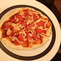 Pizza with homemade cheese and salami! at Level Up in Bucharest