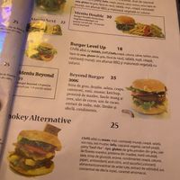 Menu at Level Up in Bucharest