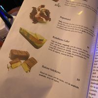 Menu at Level Up in Bucharest
