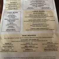 Menu at Goed Zuur in Denver
