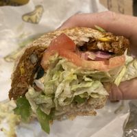 Black bean patty sandwich  at Which Wich in Silverthorne
