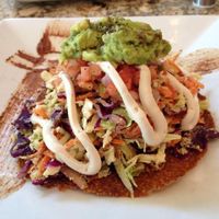 Tostado entree - very good and filling! at Cafe 118 in Winter Park