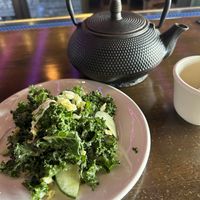 Kale salad and green tea   at Little Ollie's in Denver