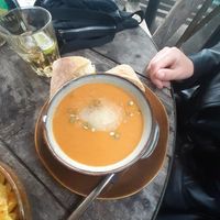 Soup of the day (tomatoes with lentils) at Het Veerkwartier in Haarlem