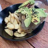 Vegan Burrito with chips  at Laylo in Tulum