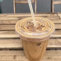 Chagaccino with oatmilk   at WoodGrain Bagel in Boulder