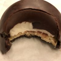 “Tunnocks” style tea cake. Bitten for effect  at Just Desserts in Yarm