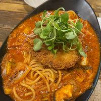 김치나베까츠 파스타 at Cafe SIVA 카페 시바 in Seoul