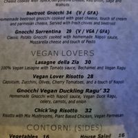 Menu at Maccaroni Trattoria Italiana in Melbourne