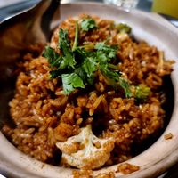 Claypot mushroom rice at Camp Forest in Kepong