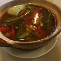 2. Set Lunch - Claypot Loh Shu Fun + hot chinese tea RM5
Their mock meat looked so real I had to double check if it was veggie based!  at Camp Forest in Kepong