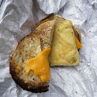 Egg and cheese sandwich (vegan)  at Pavement Coffeehouse in Cambridge