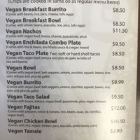 Menu at Cruz Tacos in Murrieta
