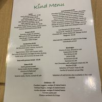 Great menu selection  at Kind in Looe