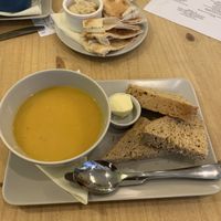 Spicy butternut pumpkin soup at Kind in Looe