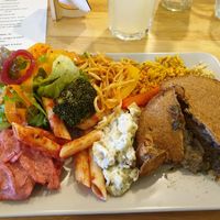 Mushroom pie with salad. Delicious at Kind in Looe