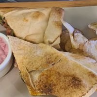 Spicy meatless meatball wrap at Kind in Looe