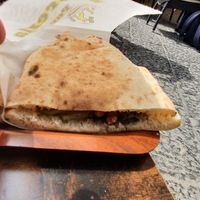 Positano sandwich on pizza bread (ciabata also available) at A'Sciurella in Amalfi