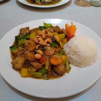 Hauptgericht gebratene Chickenstreifen at Vegefarm in Bremen