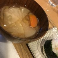 Miso soup at Musubi Cafe - Gion Kamogawa in Kyoto