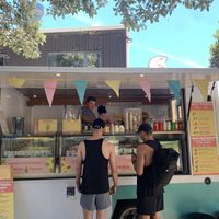 Food truck outside Sand Dunz cafe  at Lalele Organic Gelato in Hobsonville