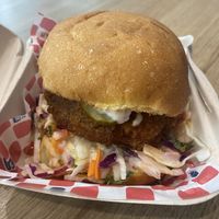 Spicy buffalo chickn burger   at Wise Boys Burgers in Auckland