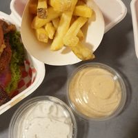 Fries with aioli, and chipotle sauce NZ$6.90 at Wise Boys Burgers in Auckland