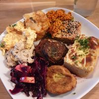 savoury plate - you can choose 8/9 things at Bio Fein Bio in Berlin