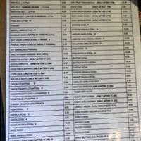 Evening menu  at Mylapore in Folsom