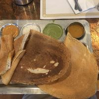 mini dosas:the white chutney is coconut not yogurt at Mylapore in Folsom
