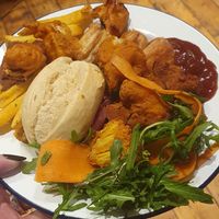 Buffet food for the Vegan Runners meet up by Prickly Pear at Golden Fleece in Nottingham