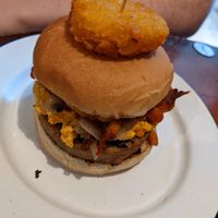 Breakfast burger at Golden Fleece in Nottingham