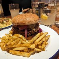 Fajita burger at Golden Fleece in Nottingham