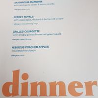The menu..missed photo of Jersey royals due to pine marten distraction! at Saorsa 1875 in Pitlochry