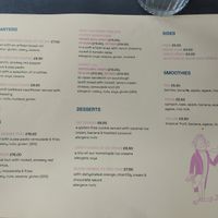 Menu at Saorsa 1875 in Pitlochry