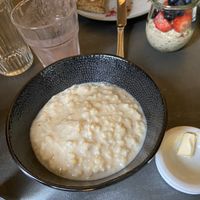 Breakfast: porridge and overnight oats: quite good, but Sgarbh lodge makes better porridge. at Saorsa 1875 in Pitlochry