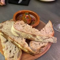 Sourdough with aubergine dip  at Saorsa 1875 in Pitlochry