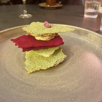 Matcha puff pastry with beetroot  at Saorsa 1875 in Pitlochry